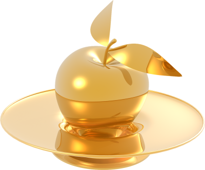 Apfel, golden beschichtet